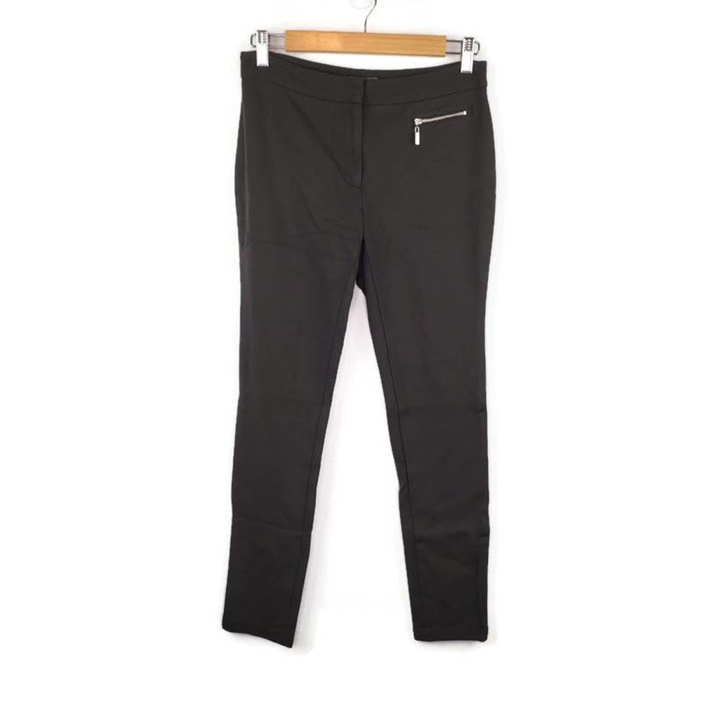 Vince Camuto Legging Woman Size 4 Brown Faux Pocket Zipper